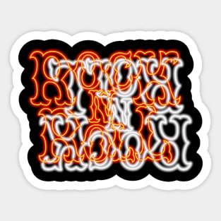 Glowing Neon Hell vs Heaven RocK n RolL Anagram Sticker